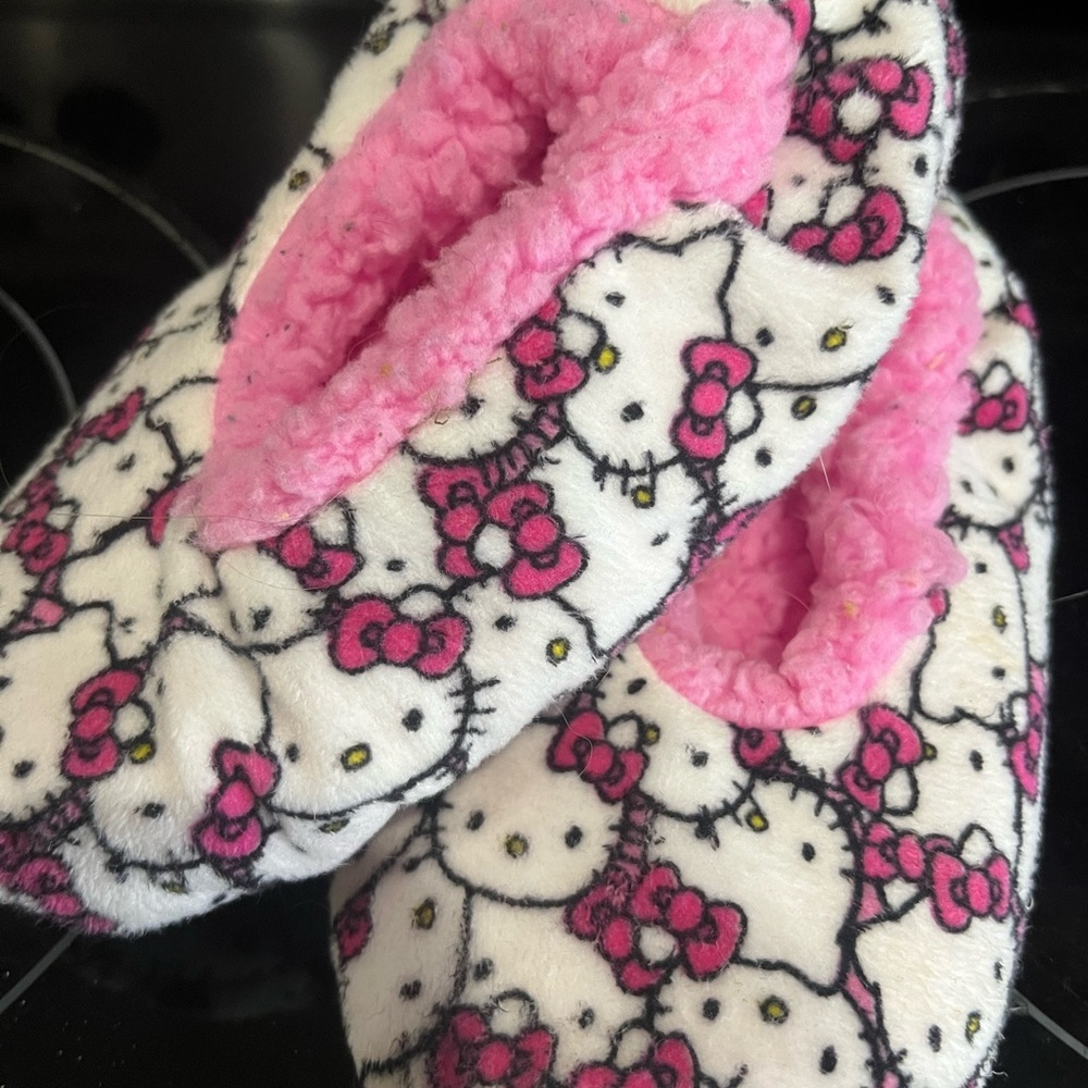 Hello Kitty Pink and White Cozy Slippers